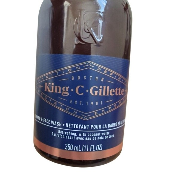Boston King C. Gillette Men’s Beard & Face Wash with Coconut Water 11 oz NEW - Picture 2 of 4